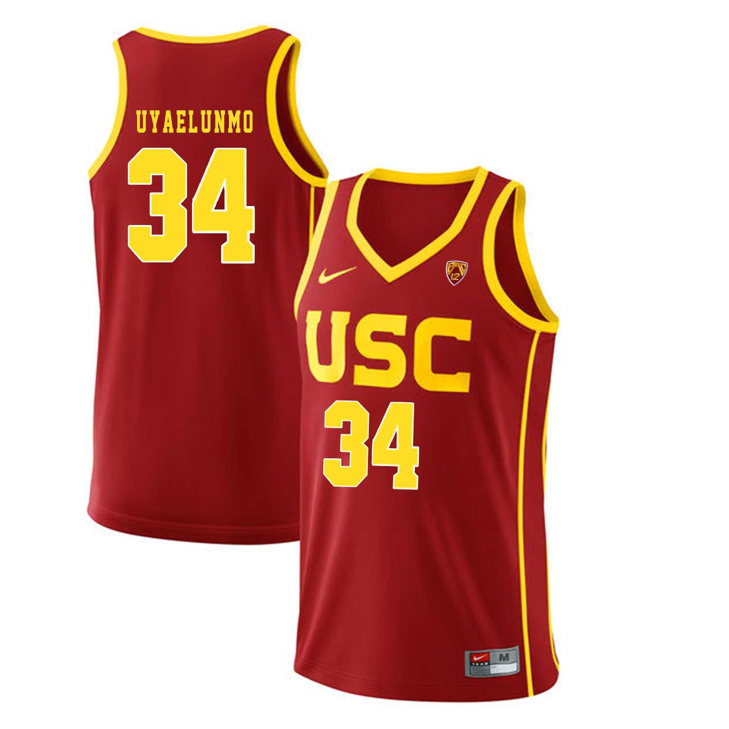 USC Trojans #34 Victor Uyaelunmo Red College Basketball Jersey